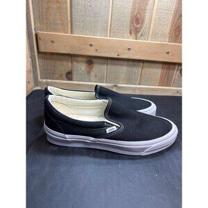 Vans Black Canvas Slip-On Shoes Size 10 Mens Casual Skate Style NWOB